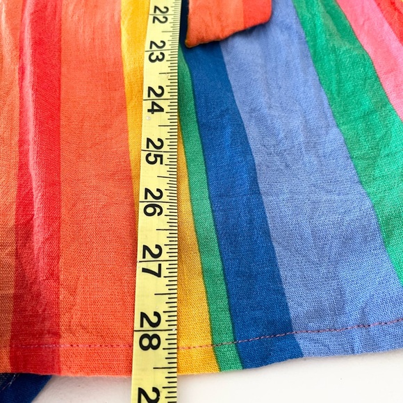 NWT Gianni Bini Rainbow Stripe Romper Medium Tie Waist V Neck Festival - Picture 6 of 8